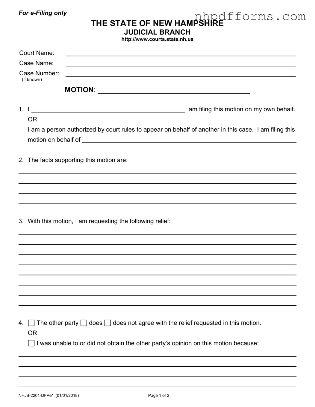 Free New Hampshire PDF Form
