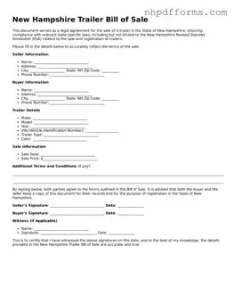Attorney-Verified  Trailer Bill of Sale Template for New Hampshire