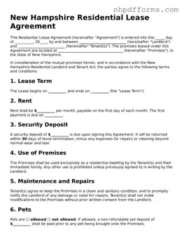 Attorney-Verified  Residential Lease Agreement Template for New Hampshire
