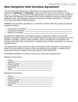 Attorney-Verified  Hold Harmless Agreement Template for New Hampshire